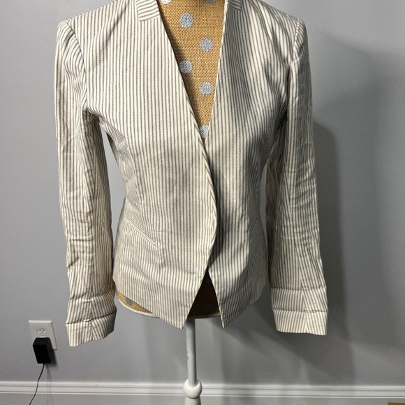 Theory Pinstripe Open Front Lanai Canvas Blazer - Picture 2 of 9